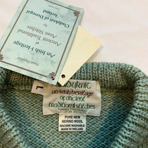 NWT Vintage Cladyknit Donegal Irish Sweater L Merino Wool Hand Finish Fisherman‎ - Picture 3 of 12